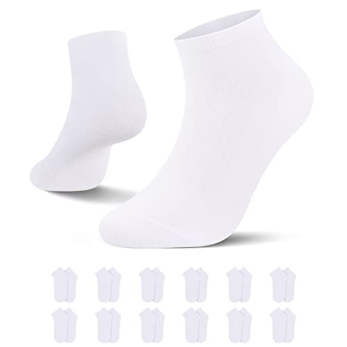 L&K 12 Paar Herren/Damen Sneaker-Socken Uni Farbe Füßlinge Weiß 39/42 2301WH von L&K