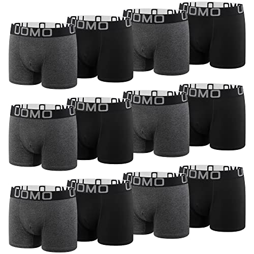 L&K 12er Pack Herren Retroshorts Boxershorts Männer Unterhosen aus Baumwolle mit Vorteilspack Farbe grau Bequeme Passform ohne kratzenden Zettel 1119G 3XL von L&K