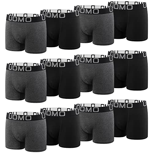 L&K 12er Pack Herren Retroshorts Boxershorts Männer Unterhosen aus Baumwolle mit Vorteilspack Farbe grau Bequeme Passform ohne kratzenden Zettel 1119G 5XL von L&K