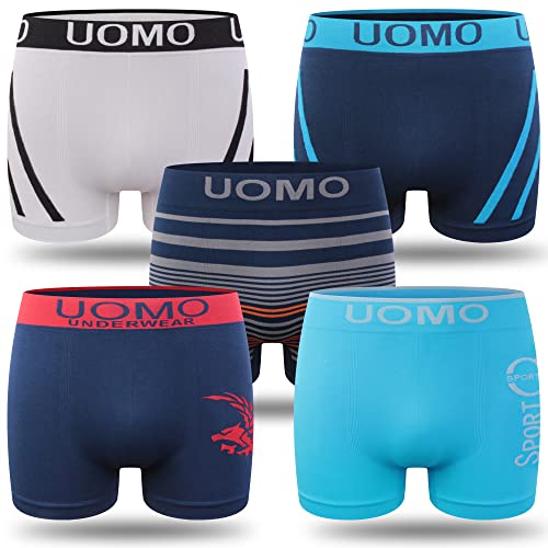 L&K 5er Pack Herren Boxershort Pack Unterwäsche Microfaser Retroshorts Mehrfabrig Gemischt Muster 1202-UN M/L … von L&K