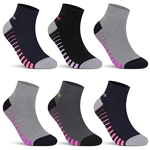 L&K 6 Paar Thermosocken Damen Winter Sneaker Socken Damen Warme Socken Damen mit Innenfrotttee Baumwolle warm Sportsocken Vollfrottee Wintersocken 2038 35 38 von L&K