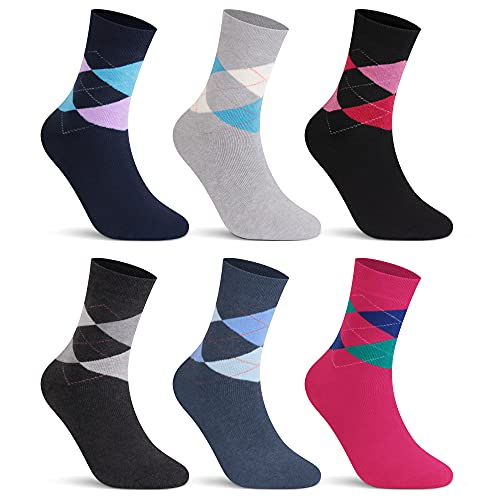 L&K 6 Paar Wintersocken Damen Sportsocken Winter Thermosocken Vollfrottee Baumwolle Socken Wolle mit Innenfrottee super weich und Warme 2039 35 38 von L&K