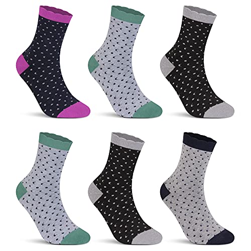 L&K 6 Paar Thermosocken Damen Wintersocken Damen Sportsocken Winter Vollfrottee Warme Socken Damen Baumwolle Socken mit Innenfrottee Wolle Socken 2234 35 38 von L&K