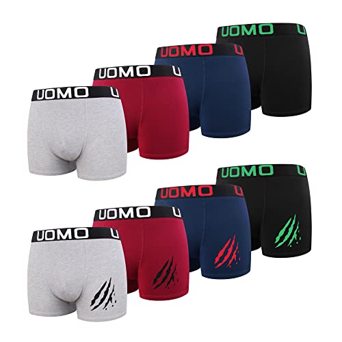 L&K 8er Pack Boxershorts Herren Baumwolle Klassische Unterhosen Männer Unifarben Retroshorts 1117D 3XL von L&K