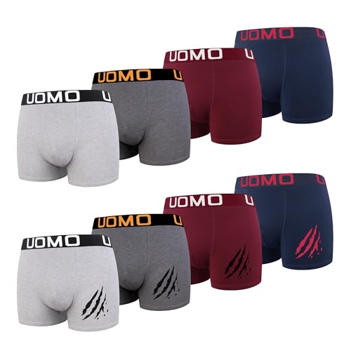 L&K 8er Pack Boxershorts Herren aus Baumwolle Klassische Retroshorts Männer mit bequuemer Passform Unifarben 1117D 3XL von L&K