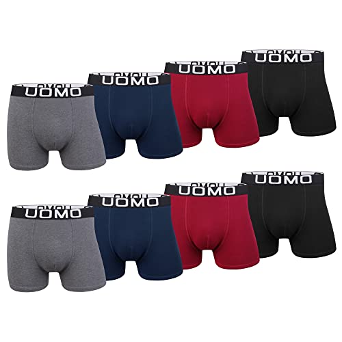 L&K 8er Pack Boxershorts Herren Baumwolle Klassische Unterhosen Männer Unifarben Retroshorts 1117WE 4XL von L&K