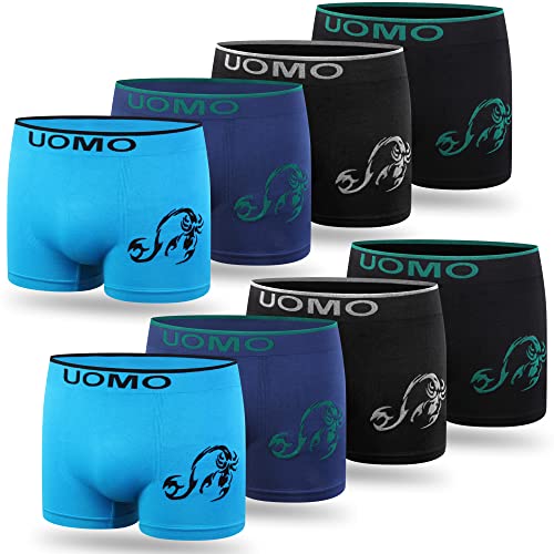 L&K 8er Pack Herren Boxershorts Unterwäsche Microfaser Gemischt Farben/Muster 1212 SK XXL/3XL von L&K