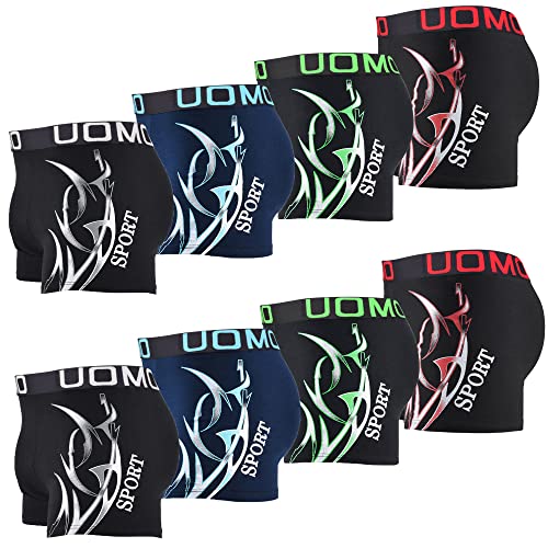 L&K 8er Pack Herren Boxershorts mit tollem Muster Sommer Baumwolle 1105 2XL von L&K