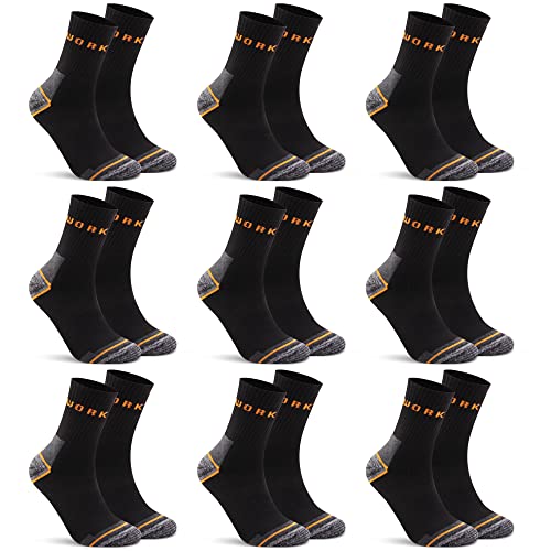 L&K 9er Pack Herren Arbeitssocken Berufssocke work socks Knöchelhöhe Fersenzehenverstärkung Baumwolle 2404 39-42 von L&K