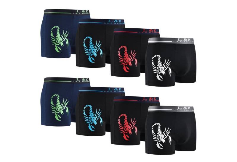 L&K Boxershorts 1104-1121 (8er-Pack) Herren Boxershorts aus Baumwolle mit tollem Muster von L&K