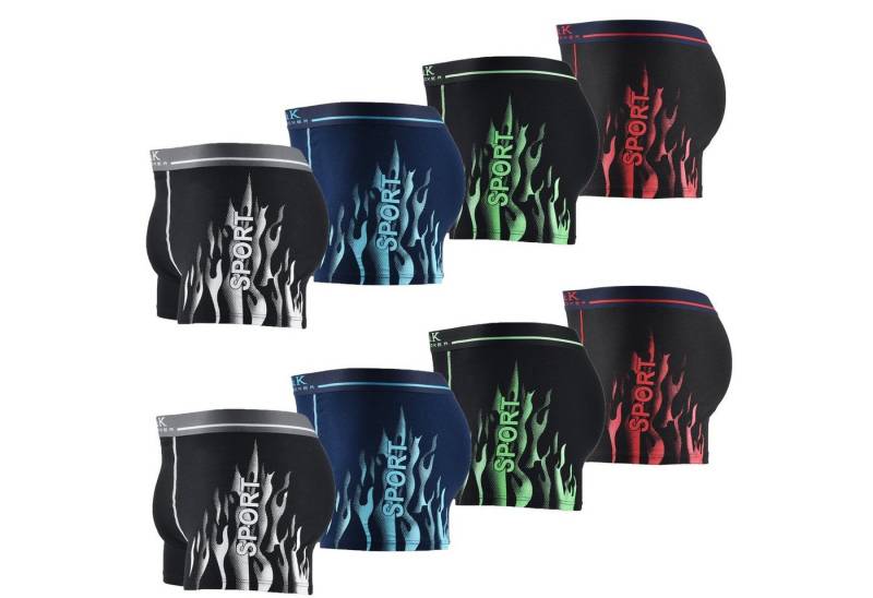L&K Boxershorts 1104-1121 (8er-Pack) Herren Boxershorts aus Baumwolle mit tollem Muster von L&K