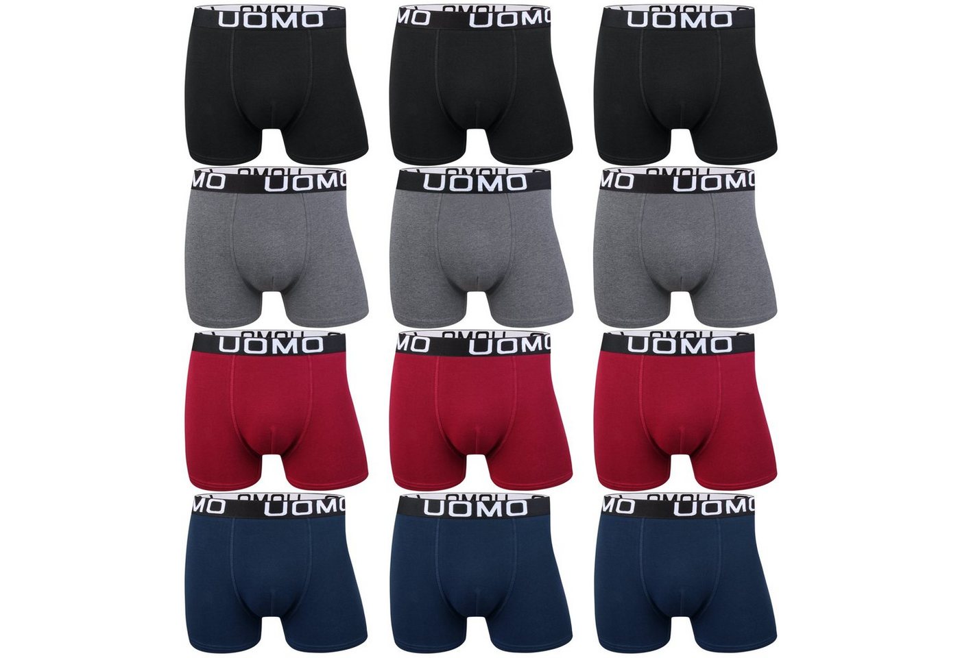 L&K Boxershorts 1119 (12er-Pack) Boxershorts Herren aus Baumwolle klassischen Unifarben von L&K