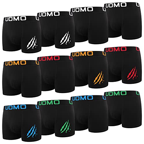 L&K 12er Pack Boxershorts Men Herren Retroshorts Baumwolle klassischen Unifarben Unterhose 1119 A XL von L&K