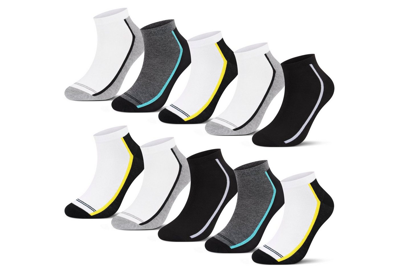 L&K Sneakersocken 92253 (12er-Pack) Herren Füßling aus Baumwolle von L&K