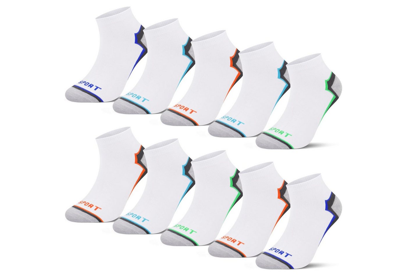 L&K Sneakersocken 92254-92241 (12er-Pack) Füßlinge Herren aus Baumwolle mit verschiedenen Motiven von L&K