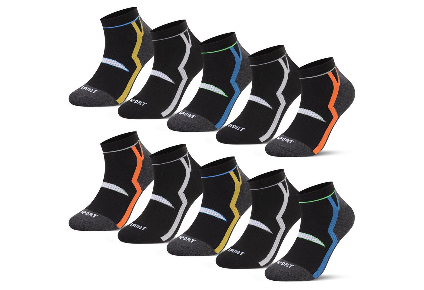 L&K Sportsocken 2303 (10er-Pack) Herren Sneaker Socken aus Baumwolle von L&K