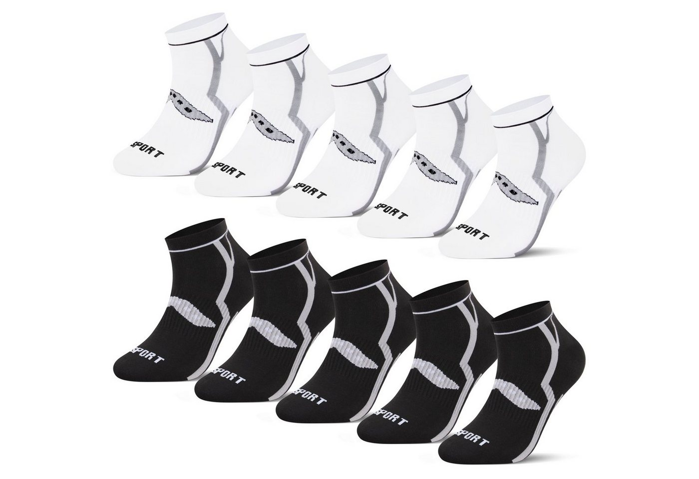 L&K Sportsocken 2303 (10er-Pack) Herren Sneaker Socken aus Baumwolle von L&K