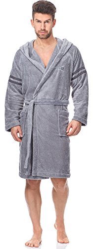 L&L Herren Bademantel LL0071 (Grau, XL) von L&L