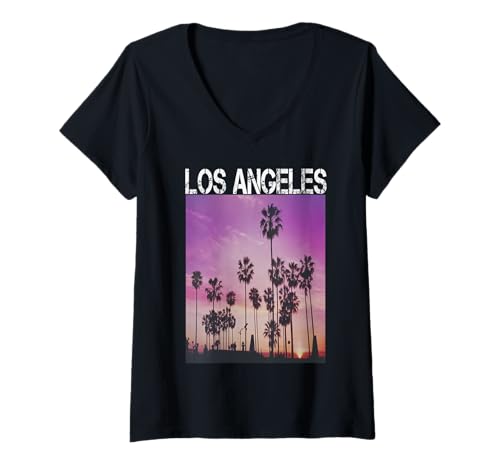 Damen LOS Angeles T-Shirt T-Shirt mit V-Ausschnitt von L. A. PRIDE PRODUKTE