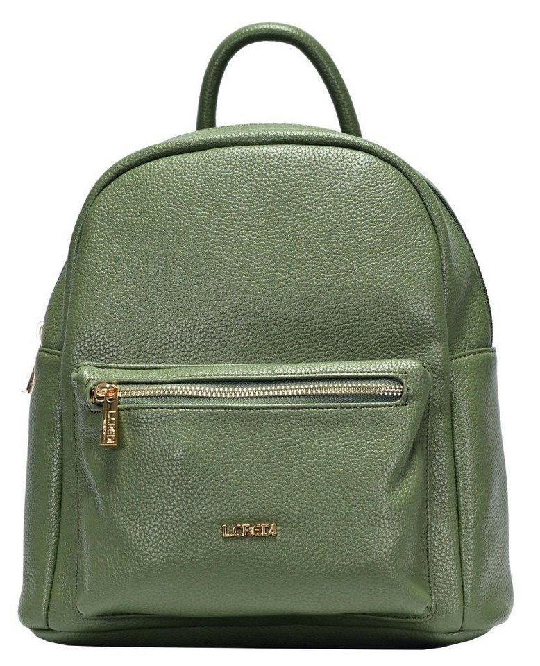 L. CREDI Cityrucksack L.Credi Damen-City-Rucksack BUDAPEST Backpack vegan 27x16x29 612 Moss von L. CREDI