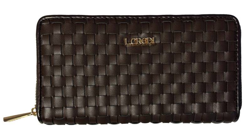 L. CREDI Geldbörse L.CREDI-Damen-Börse-RFID-RADKA Ziparound (1-tlg), Flechtmuster von L. CREDI