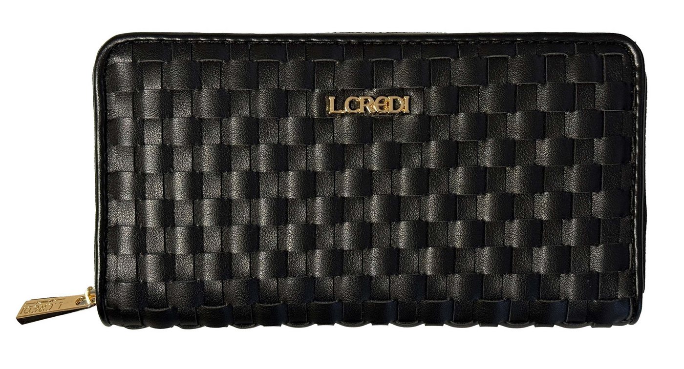 L. CREDI Geldbörse L.CREDI-Damen-Börse-RFID-RADKA Ziparound (1-tlg), Flechtmuster von L. CREDI