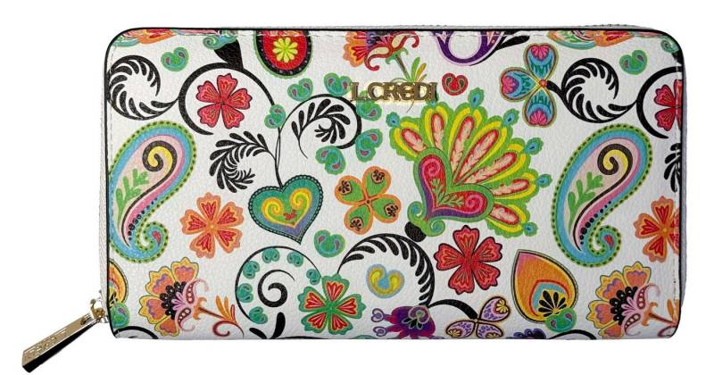 L. CREDI Geldbörse L.CREDI-Damen-Börse-RFID-ROSEMARIE White Multi (1-tlg., Damen-Geldbörse), RFID-Secure von L. CREDI