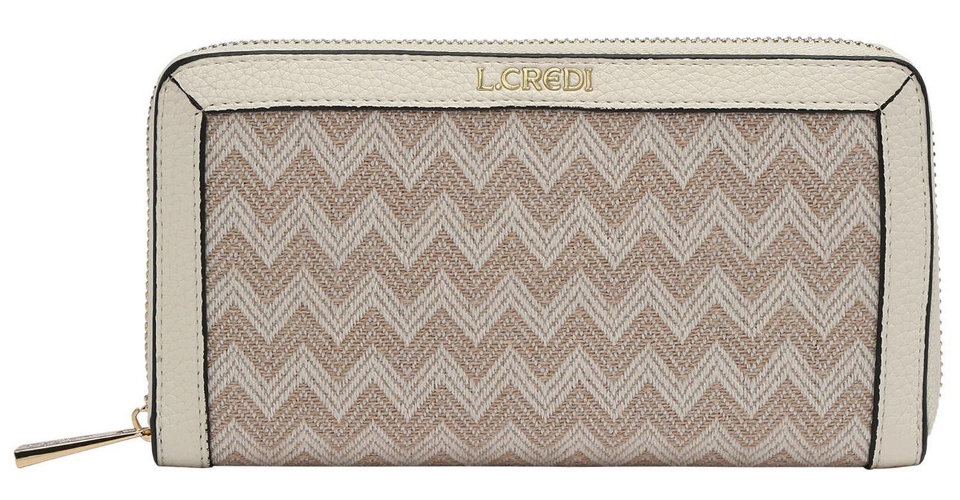 L. CREDI Geldbörse L.CREDI-Damen-Börse Ziparound groß RFID KIERRA 19x2x11 108-PEARL von L. CREDI