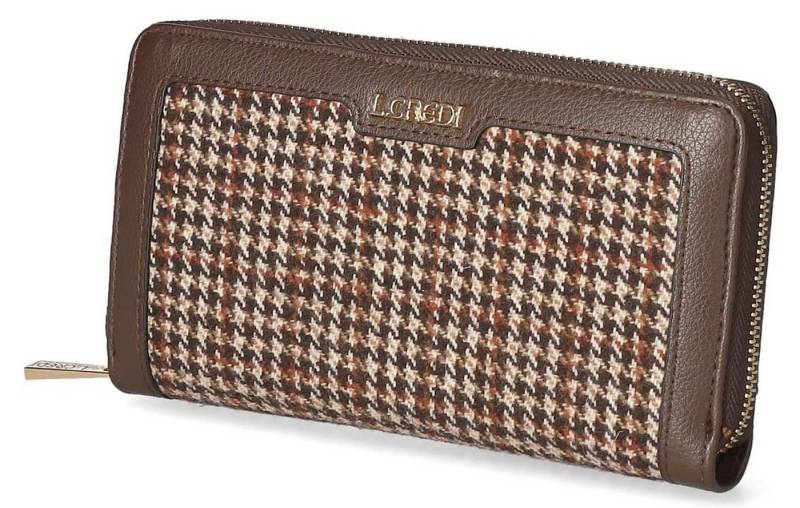 L. CREDI Geldbörse L.CREDI-Damen-Börse Ziparound groß RFID LENETTE 19x2x11 300-Braun von L. CREDI