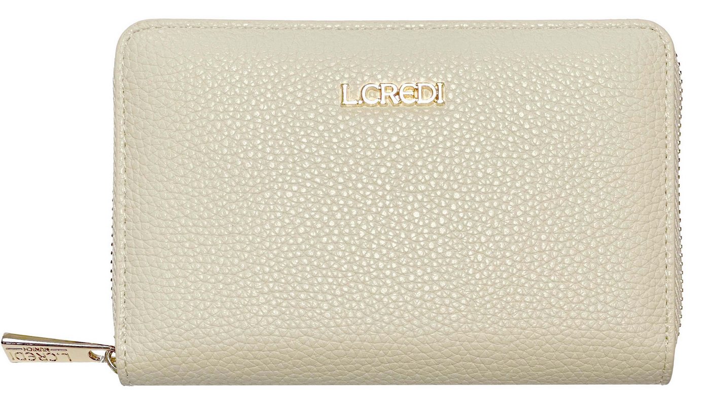 L. CREDI Geldbörse L.CREDI-Damen-Börse-Ziparound mittel RFID PERLA creme von L. CREDI