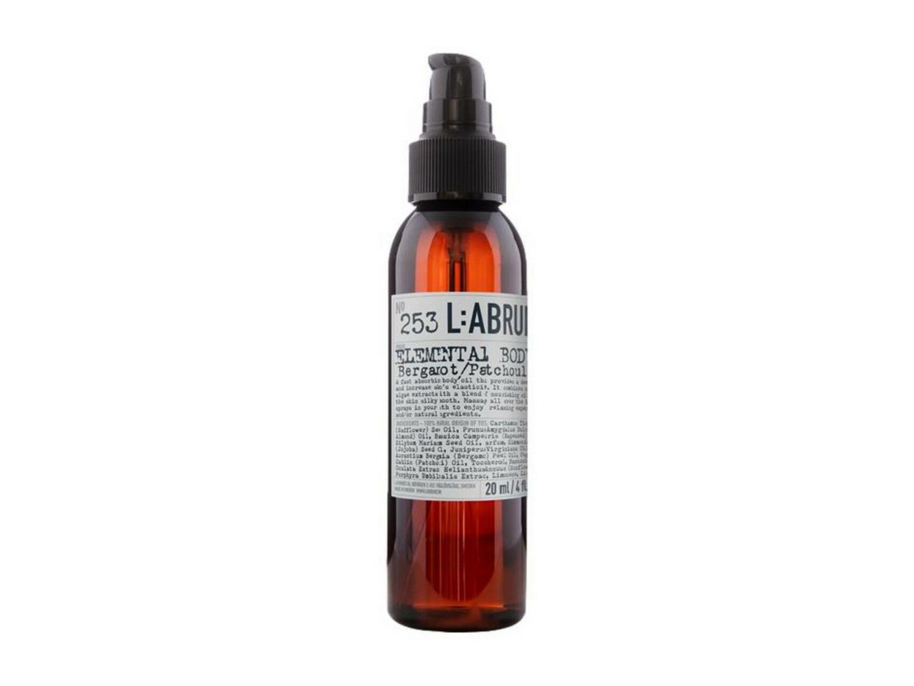 L:A BRUKET Körperöl 253 Elemental Body Oil Bergamot/Patchouli Cosmos Natural Certified von L:A BRUKET