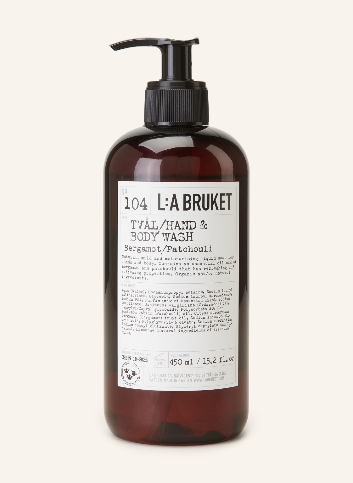 L:A Bruket Seife 104 Bergamotte / Patchouli Volumen: 450 ml L:A Bruket Seife 104 Bergamotte / Patchouli Volumen: 450 ml von L:A BRUKET