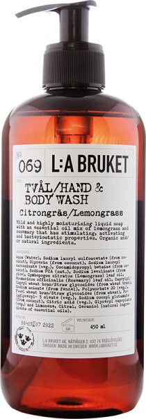L:A Bruket No. 069 Hand & Body Wash Lemongrass 450 ml von L:A Bruket
