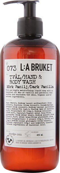 L:A Bruket No. 073 Hand & Body Wash Dark Vanilla 450 ml von L:A Bruket