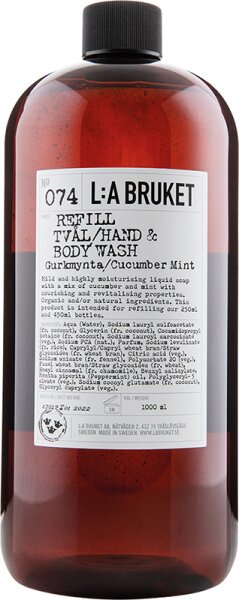 L:A Bruket No. 074 Refill Hand & Body Wash Cucumber/Minth 1000 ml von L:A Bruket