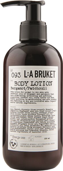 L:A Bruket No. 093 Body Lotion Bergamot/Patchouli 240 ml Cosmos Natural certified von L:A Bruket