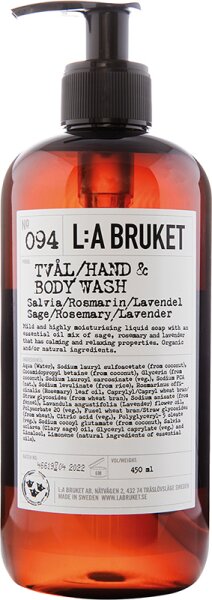 L:A Bruket No. 094 Hand & Body Wash Sage/Rosemary/Lavender 450 ml von L:A Bruket