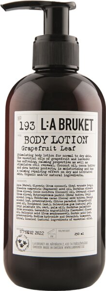 L:A Bruket No. 193 Body Lotion Grapefruit Leaf 240 ml Cosmos Organic certified von L:A Bruket