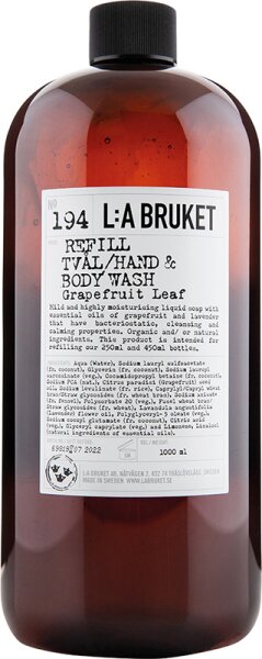 L:A Bruket No. 194 Refill Hand & Body Wash Grapefruit Leaf 1000 ml von L:A Bruket