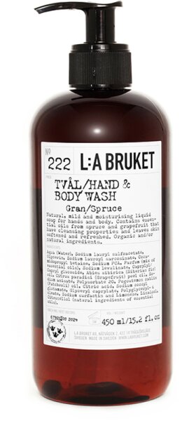 L:A Bruket No. 222 Hand & Body Wash Spruce 450 ml von L:A Bruket