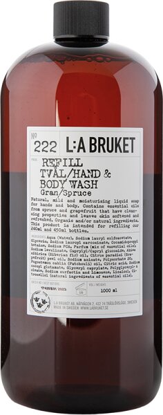 L:A Bruket No. 222 Refill Hand & Body Wash Spruce 1000 ml von L:A Bruket