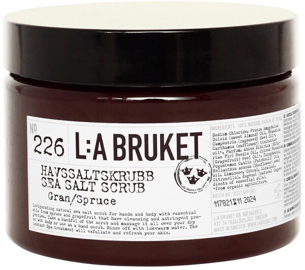 L:A Bruket No. 226 Sea Salt Scrub Spruce 420 g Cosmos Natural certified von L:A Bruket