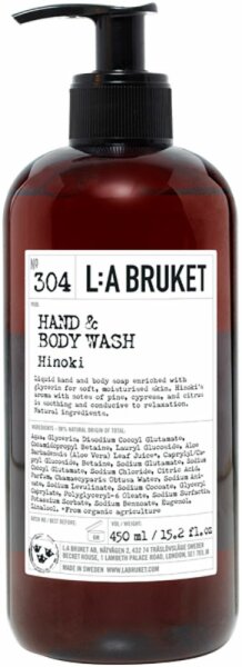 L:A Bruket No. 304 Hand & Body Wash Hinoki 450 ml von L:A Bruket