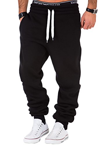 L.A.B 1928 Herren Jogginghose Trainingshose Sporthose Fitness Jogg Japan Kosmo Style Hose LAB-7004 (3XL, Schwarz/Weiß) von L.A.B 1928