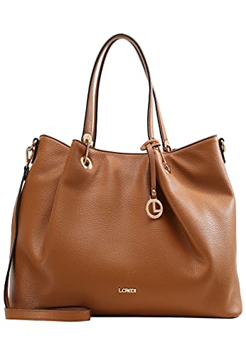 L. CREDI Handtasche Ebony mit Label-Applikationen Damen von L.CREDI