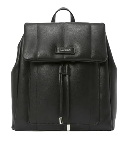 L.CREDI Damen-City-Rucksack LANAYA Backpack vegan 27x12x30 (schwarz) von L.CREDI