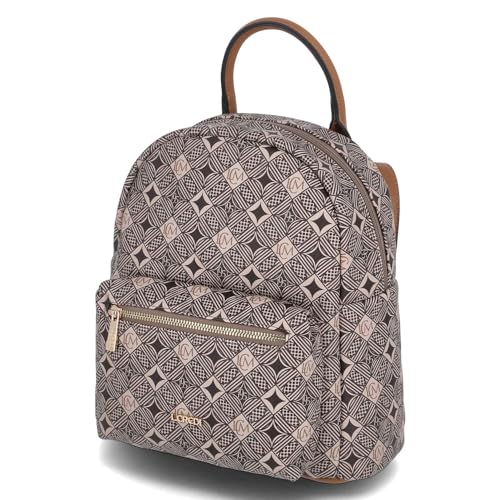 L.CREDI Damen Citypack/Daypack/Rucksack KIANA Beige Kunstleder Vegan, 99-Ohne Größen:-, Color:beige-kombi von L.CREDI