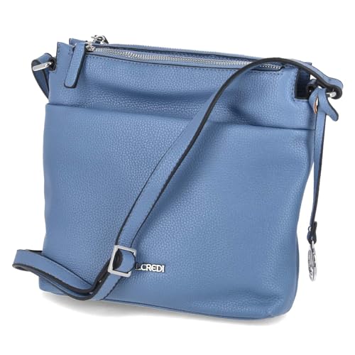 L.CREDI Damen Crossbody Bag/Schultertasche/Umhängetasche ELLA Blau Kunstleder, Größe:-, Farbauswahl:blau von L.CREDI