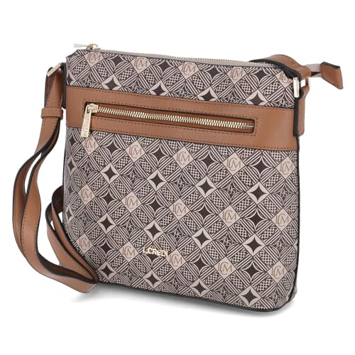 L.CREDI Damen Schultertasche/Umhängetasche KIANA beige Kunstleder, 99-Ohne Größen:-, Color:beige-kombi von L.CREDI