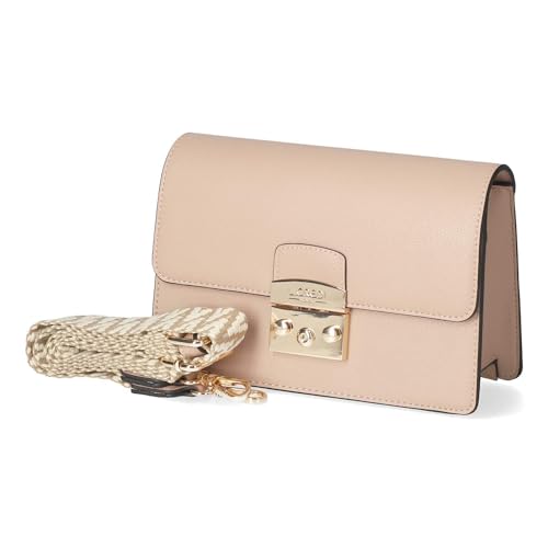 L.CREDI Damen Schultertasche/Umhängetasche KIARA Beige Kunstleder, 99-Ohne Größen:-, Color:beige von L.CREDI